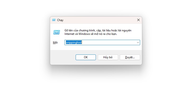 Mở Snipping Tool